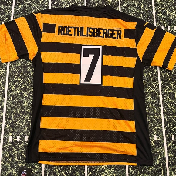 Ben Roethlisberger Pittsburgh Steelers Bumblebee Jersey Size Large STITCHED NWT - Picture 2 of 3